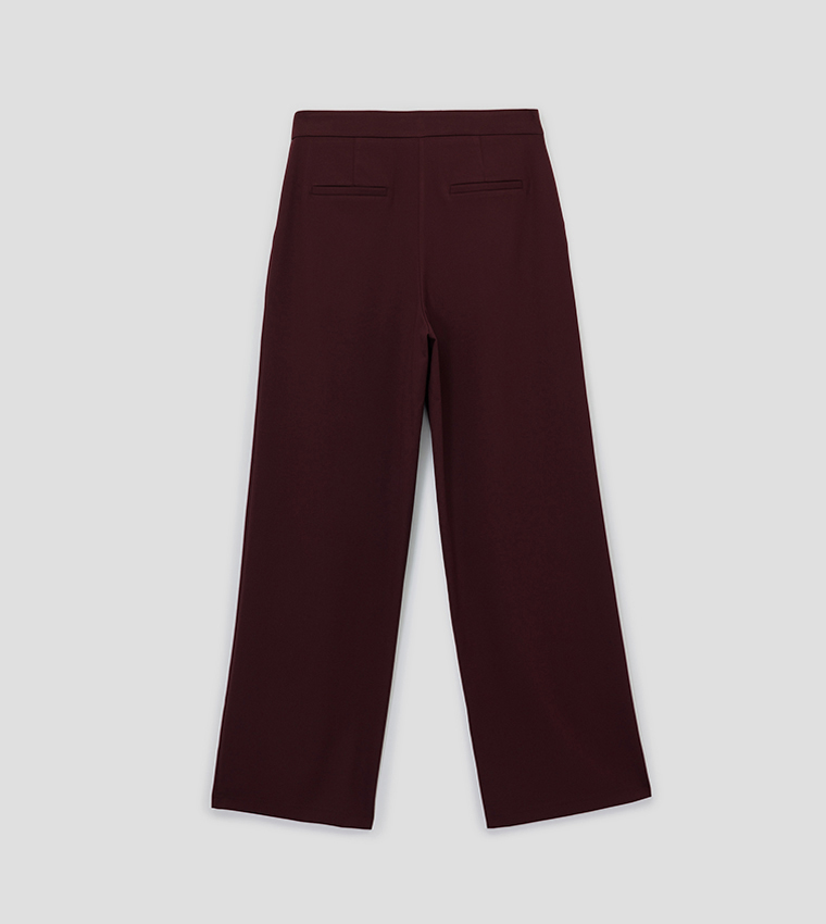 Pleat Detail Wide Leg Pants