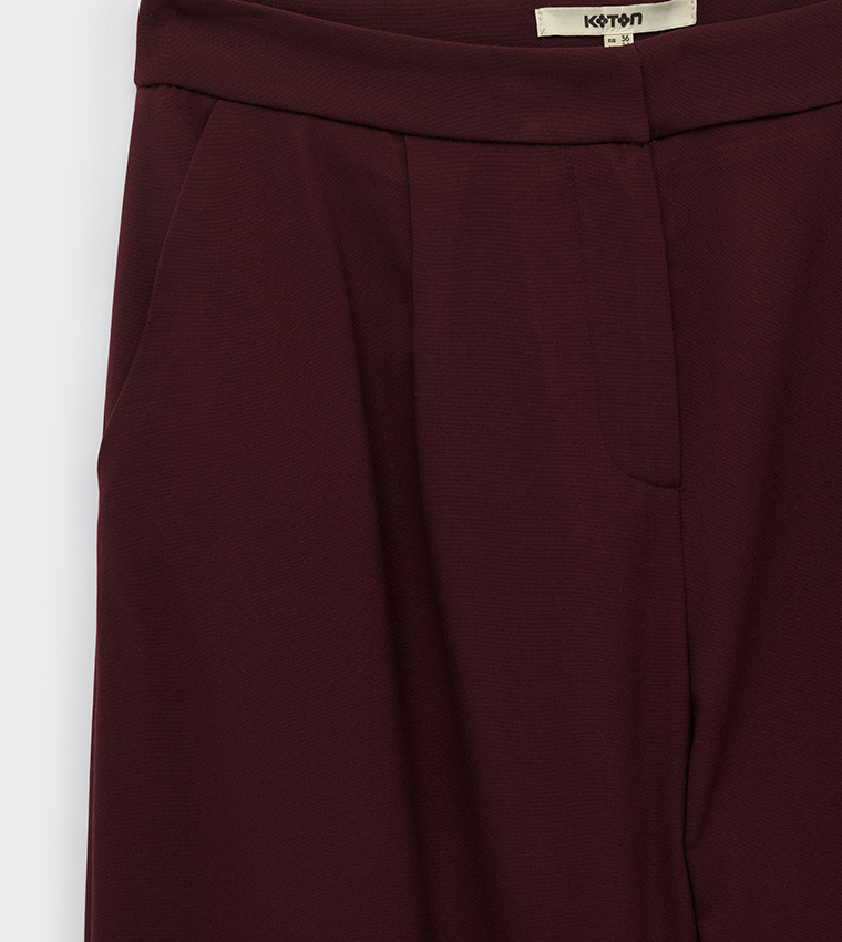 Pleat Detail Wide Leg Pants