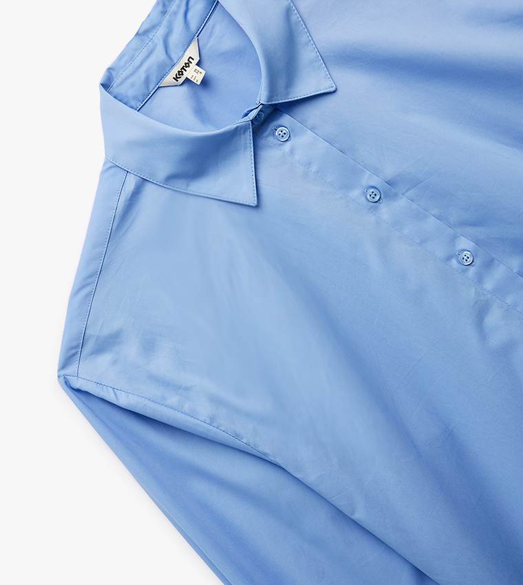 Solid Long Sleeves Oversized Shirt