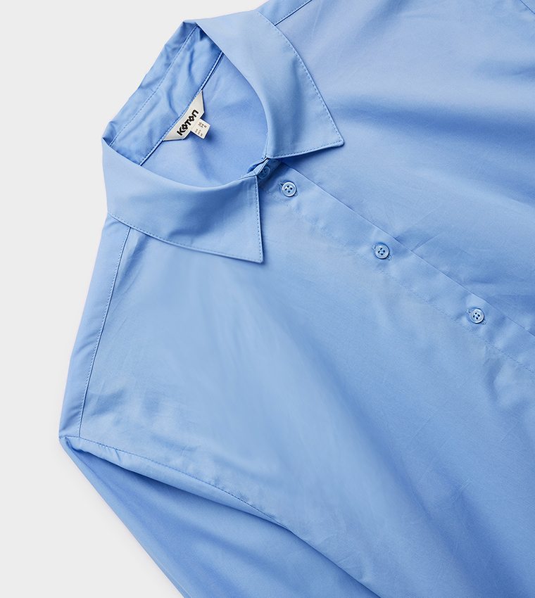 Solid Long Sleeves Oversized Shirt