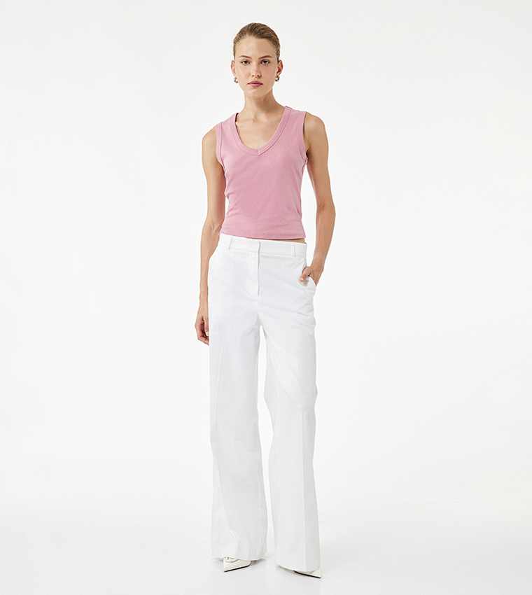 Solid V-Neck Tank Top