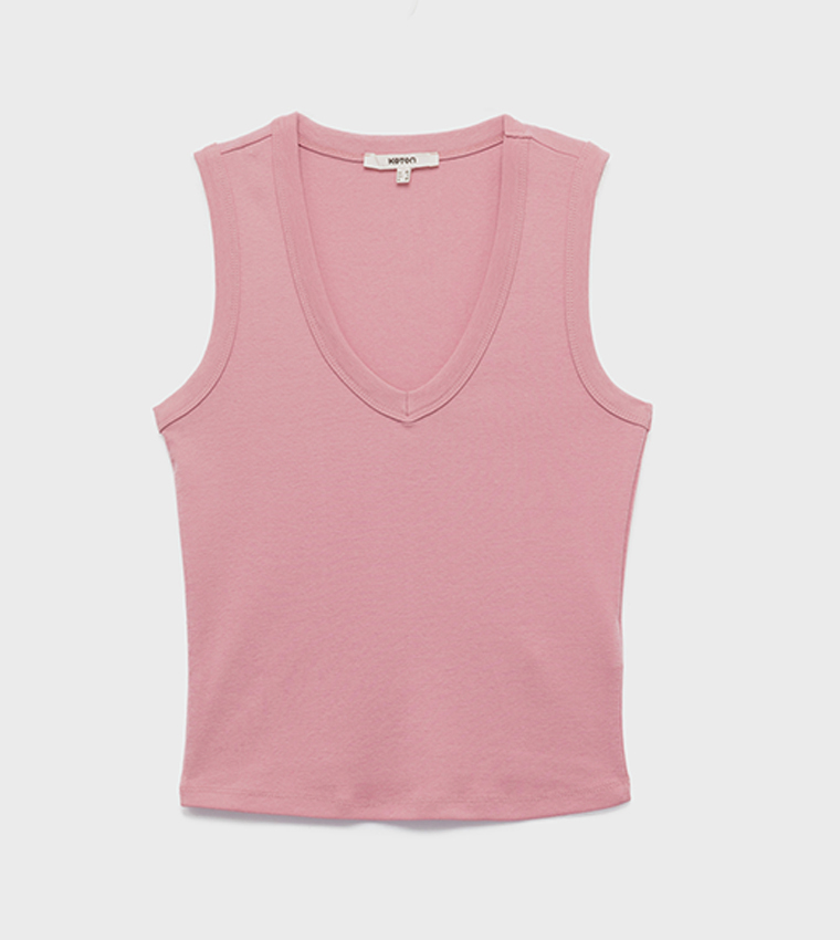 Solid V-Neck Tank Top