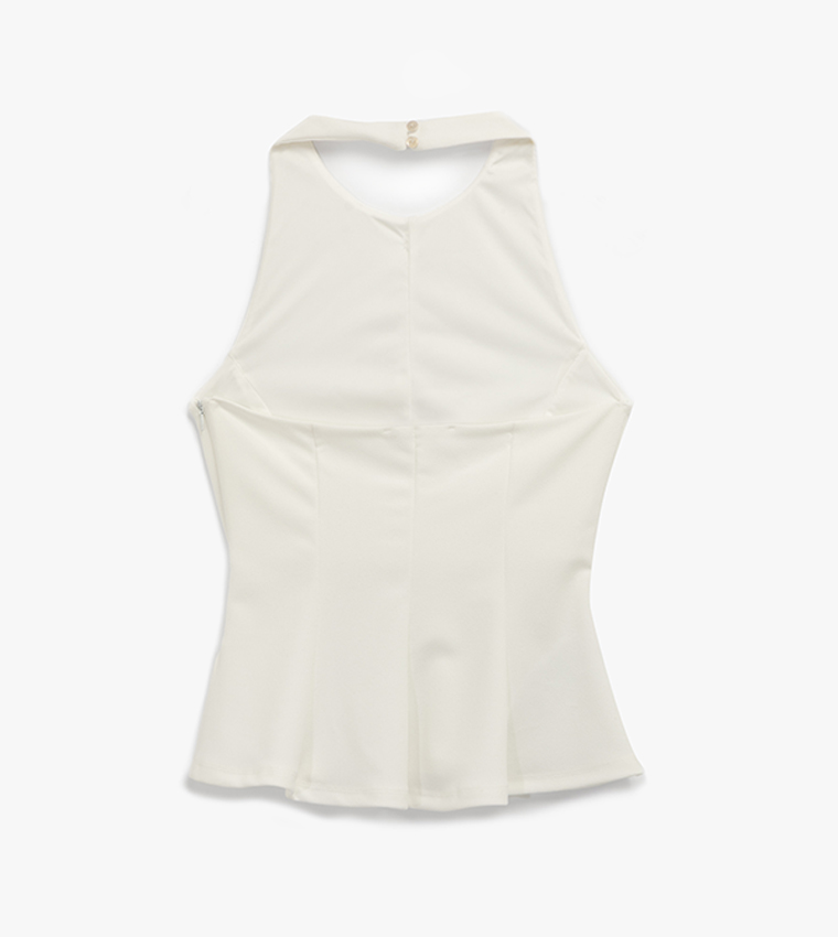 Seam Detail Halterneck Peplum Top