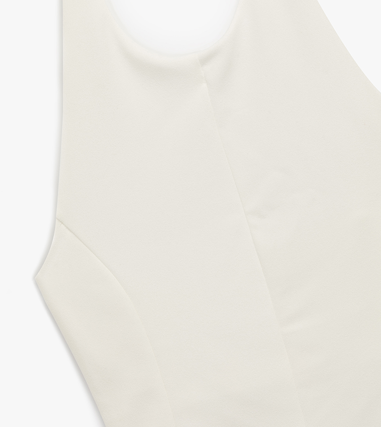 Seam Detail Halterneck Peplum Top