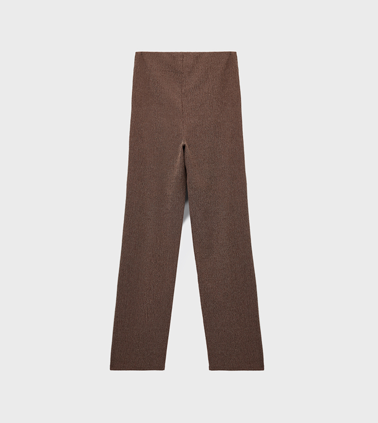 Textured Straight Fit Pants