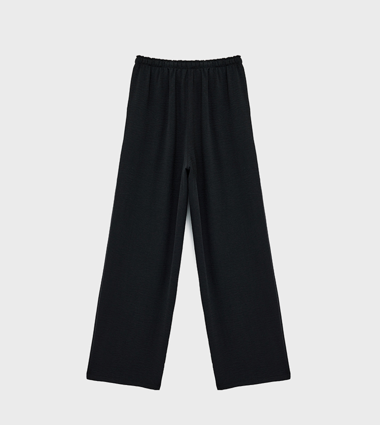 Drawstring Waist Wide Leg Pants
