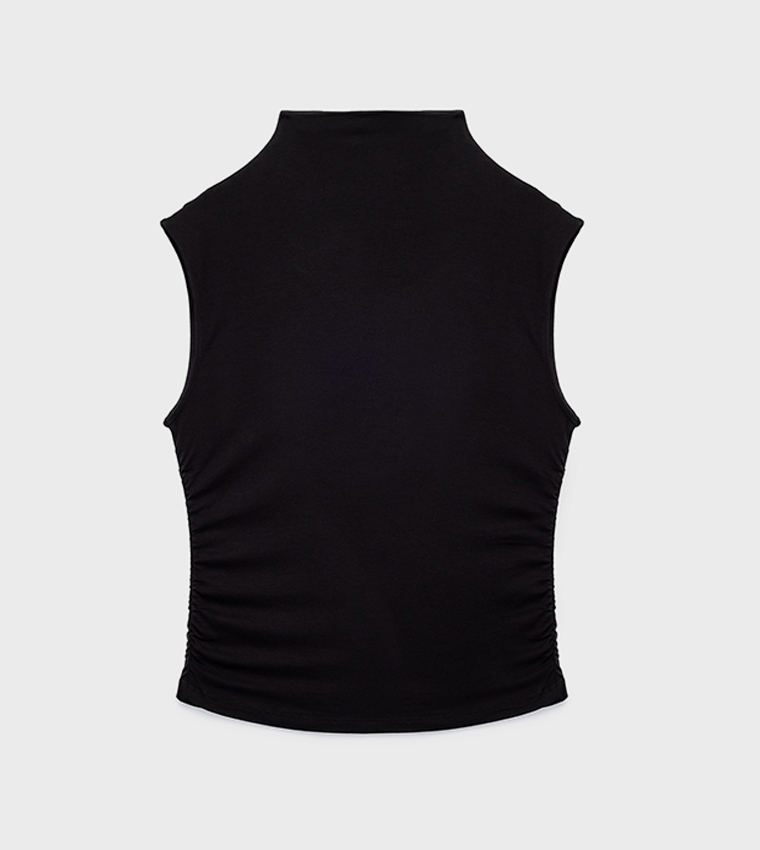 Ruched High Neck Top