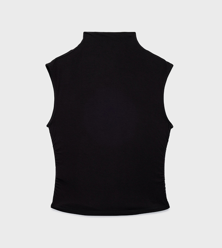 Ruched High Neck Top