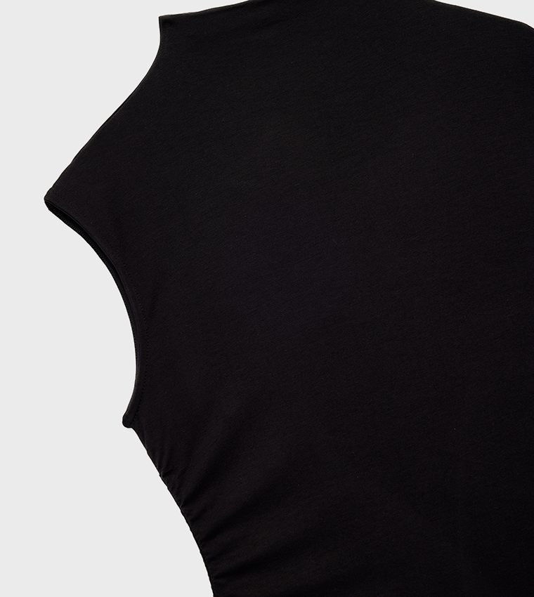 Ruched High Neck Top