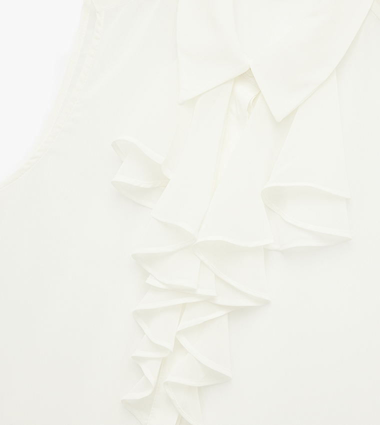 Ruffled Sleeveless Shirt