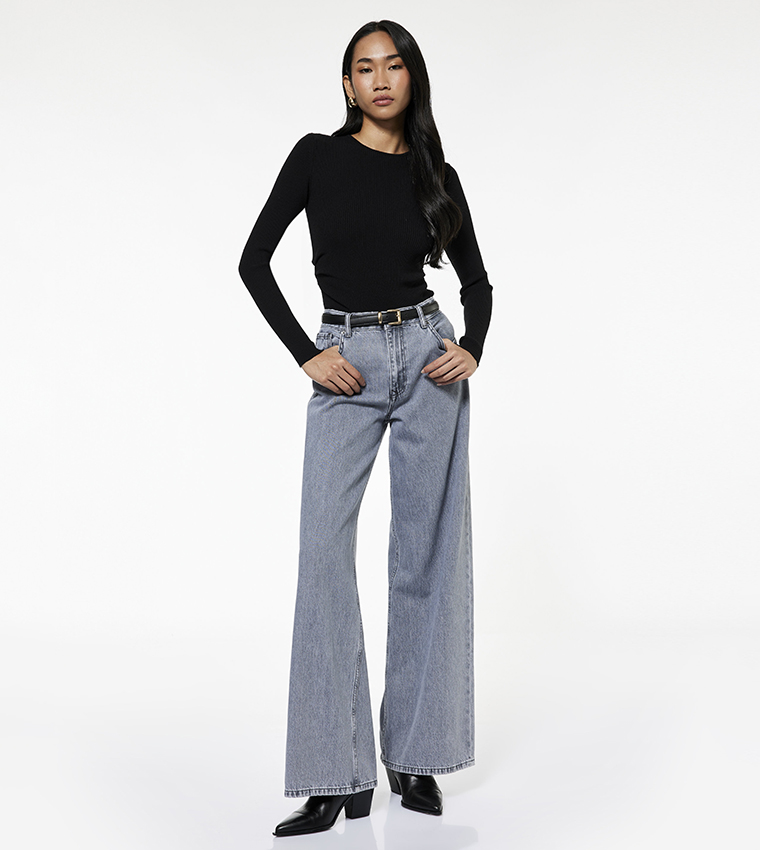 Ribbed Long Sleeves Knit Sweater