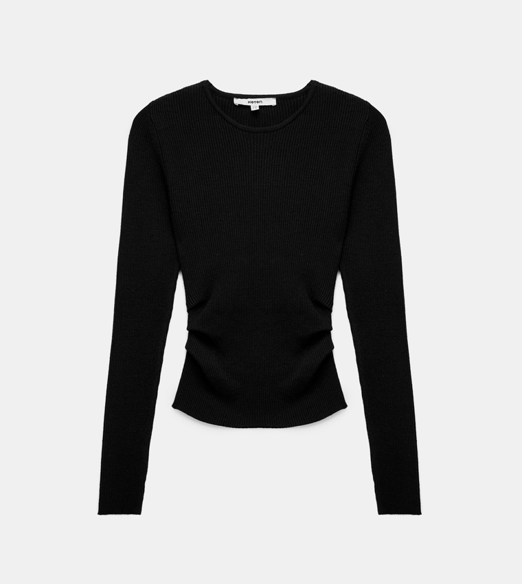 Ribbed Long Sleeves Knit Sweater