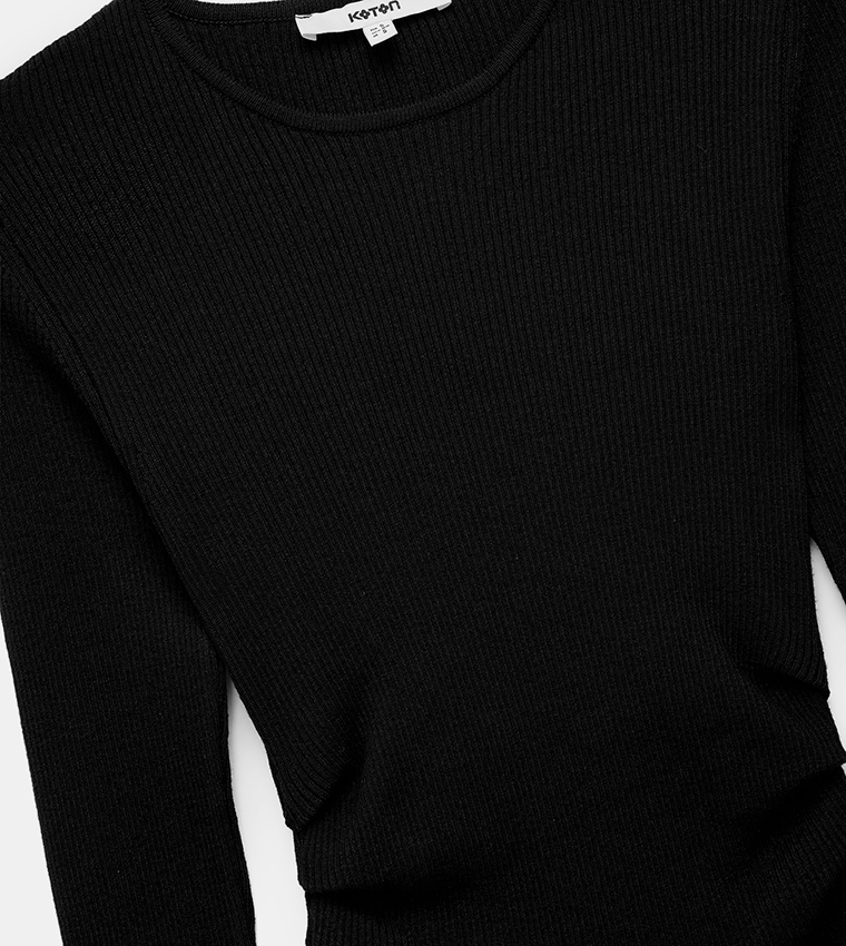 Ribbed Long Sleeves Knit Sweater