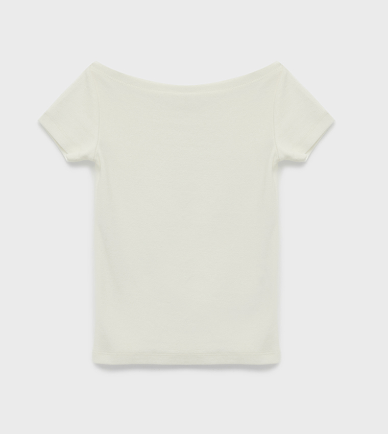 Solid Off Shoulder Short Sleeves Modal T-Shirt