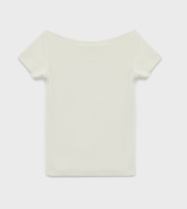 Solid Off Shoulder Short Sleeves Modal T-Shirt