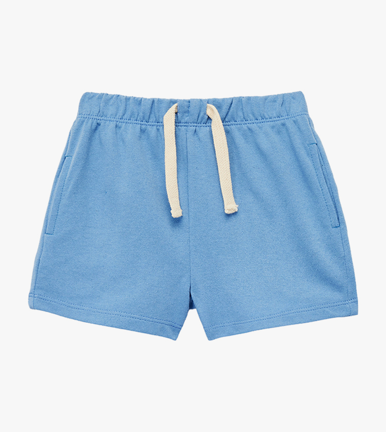 Solid Drawstring Waist Shorts