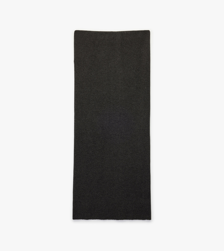 Knitted Elastic Waist Maxi Skirt