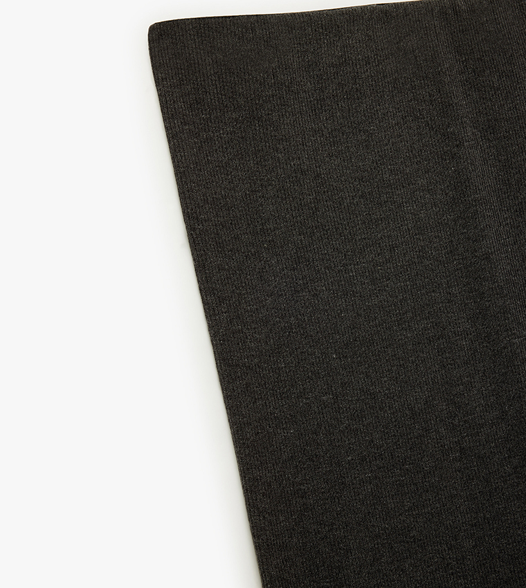 Knitted Elastic Waist Maxi Skirt