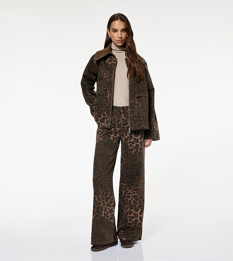 Leopard Print Long Sleeves Jacket