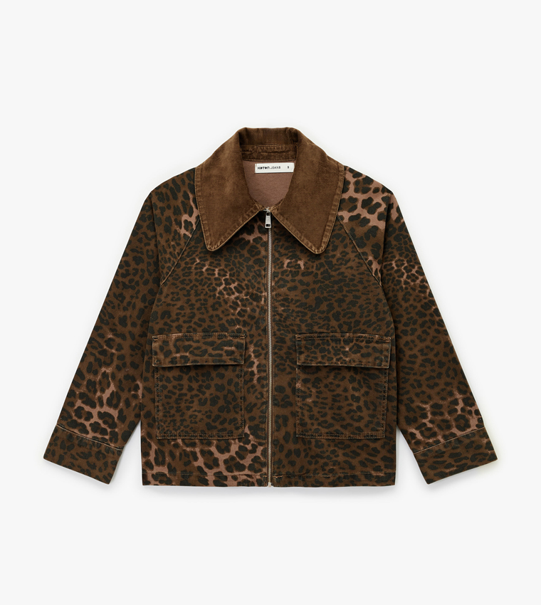 Leopard Print Long Sleeves Jacket
