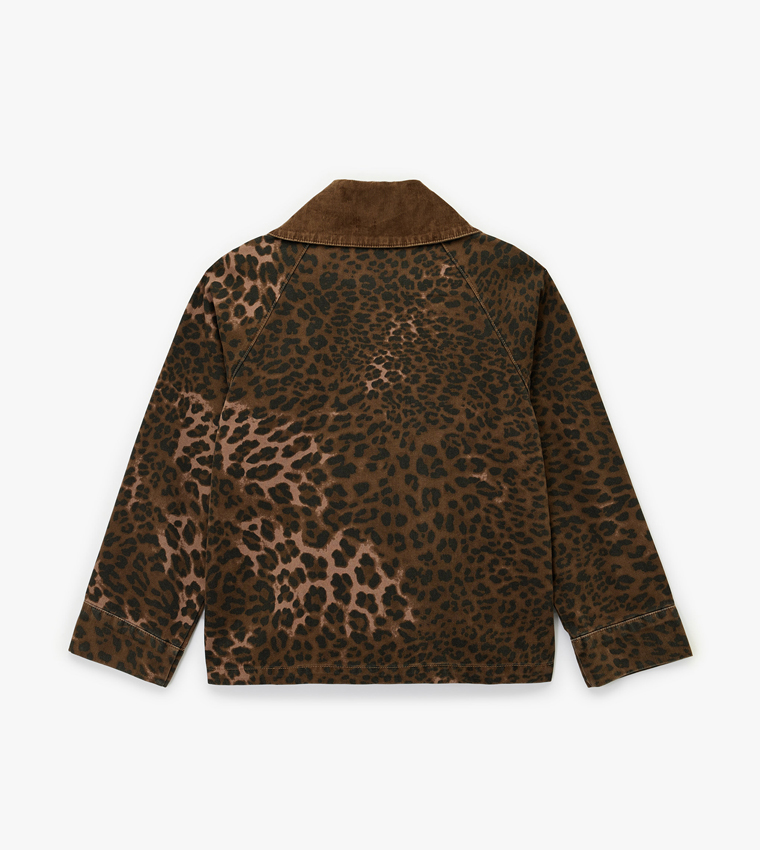 Leopard Print Long Sleeves Jacket