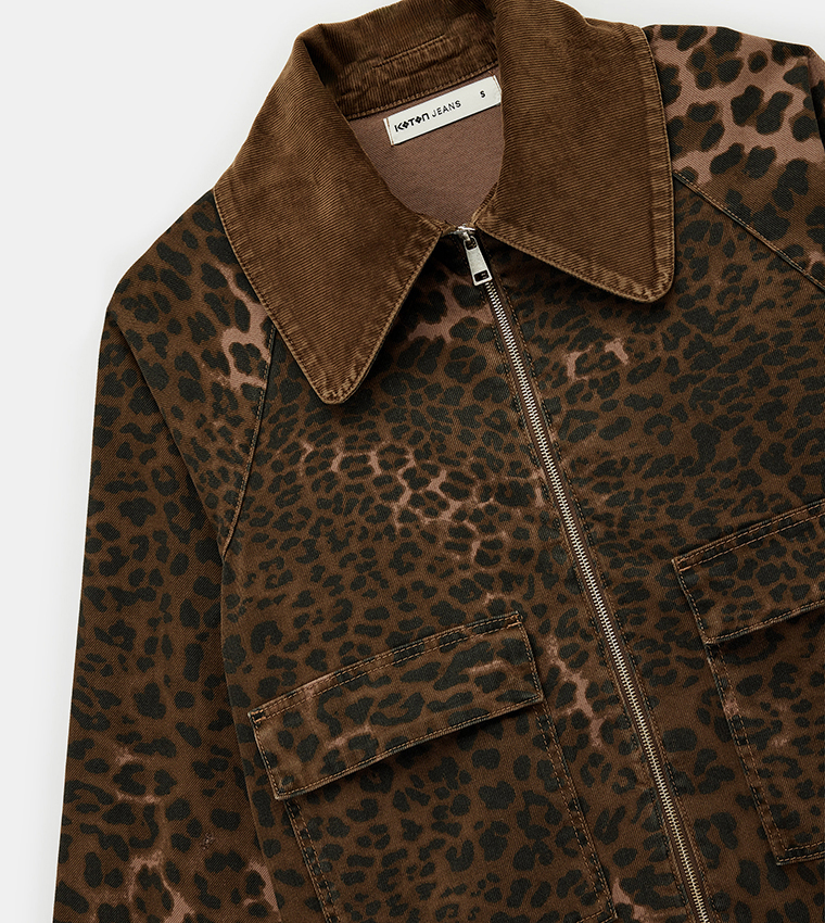 Leopard Print Long Sleeves Jacket