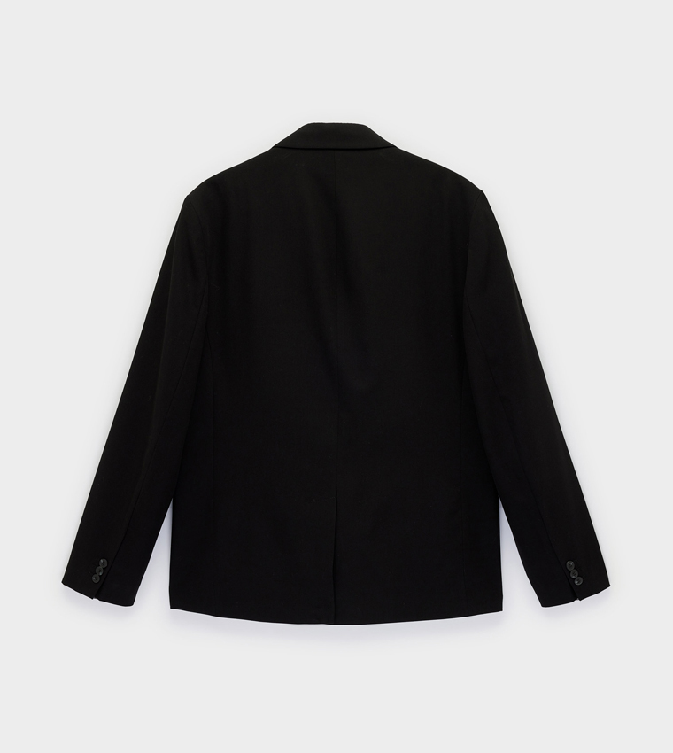 Solid Single Breasted Blazer