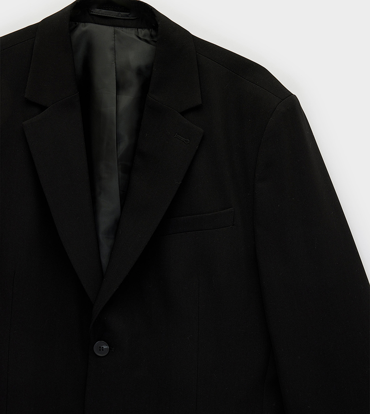 Solid Single Breasted Blazer