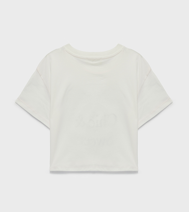 Sequined Crew Neck Cotton T-Shirt