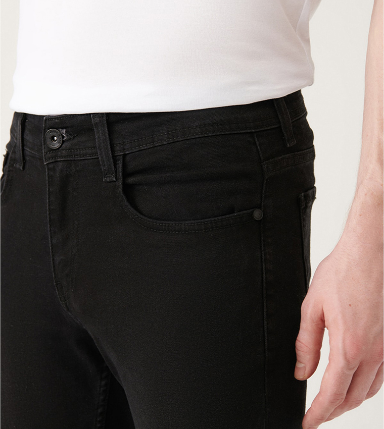 Washed Mid-Rise Slim Fit Jeans