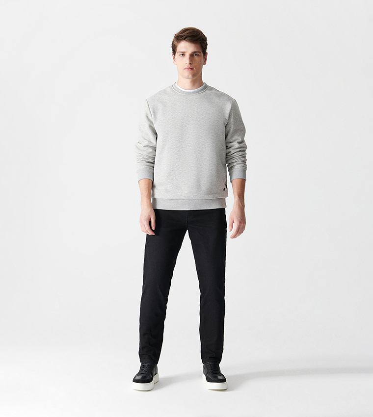 Washed Mid-Rise Slim Fit Jeans