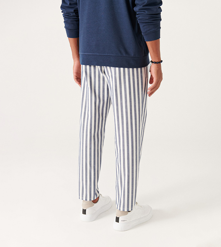 Striped Button Closure Pants