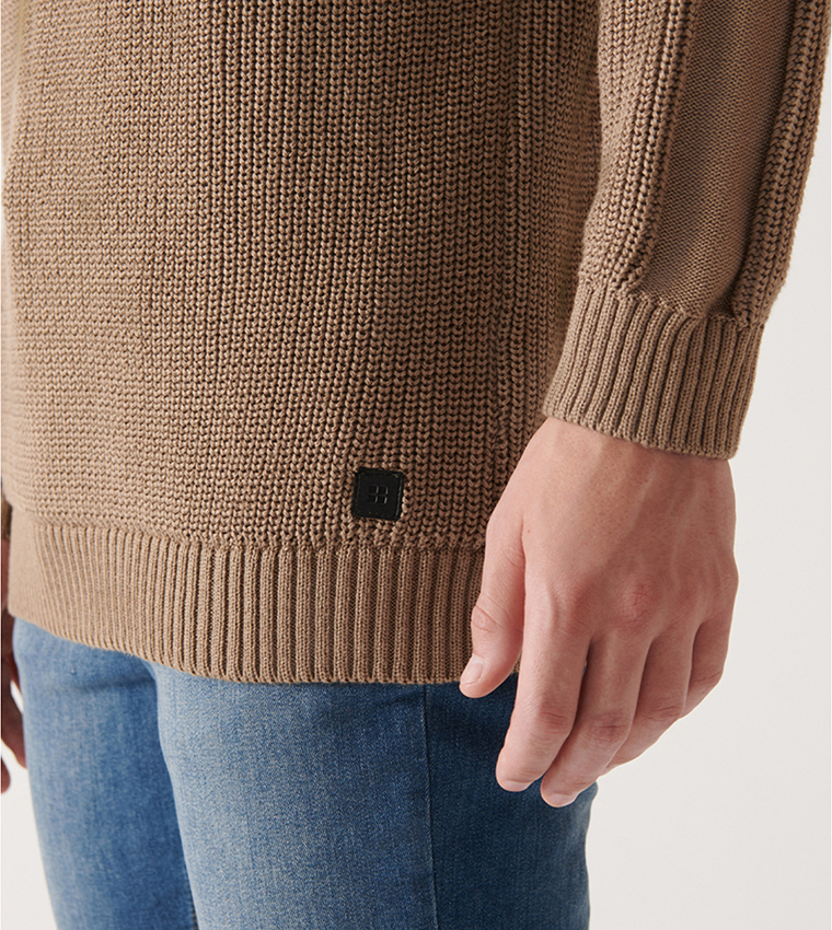 Crew Neck Pocket Detail Sweater