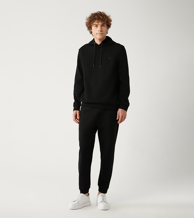 Texture Interlock Hooded Sweatshirt