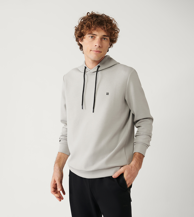 Texture Interlock Hooded Sweatshirt