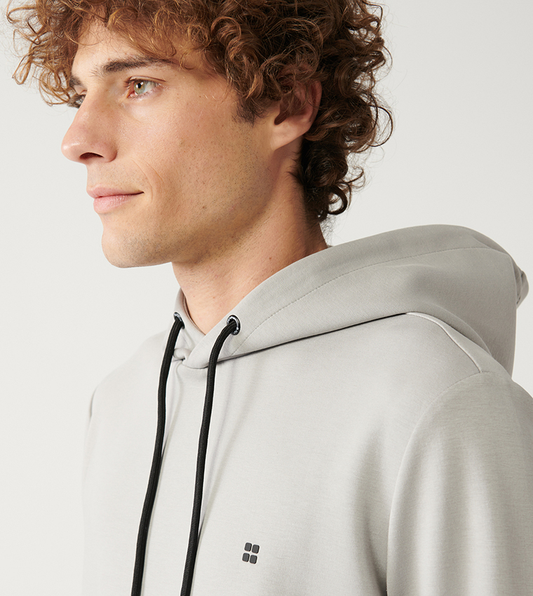 Texture Interlock Hooded Sweatshirt