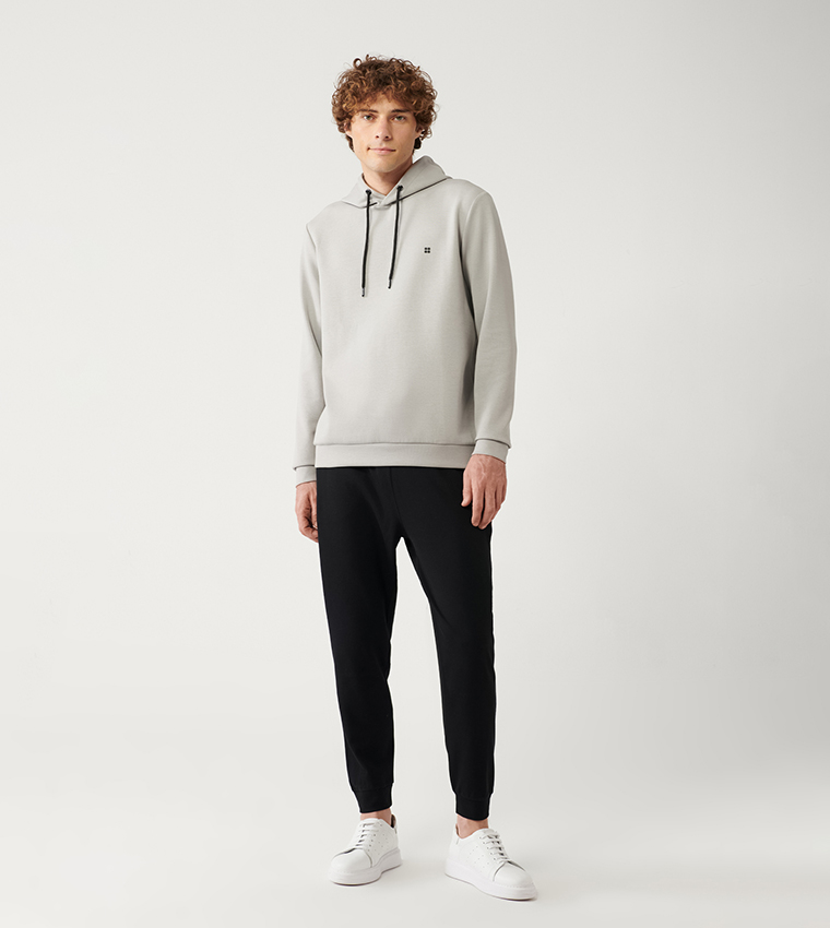 Texture Interlock Hooded Sweatshirt