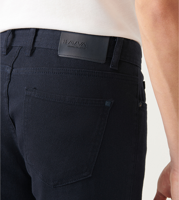 Solid Mid Rise Slim Fit Trousers
