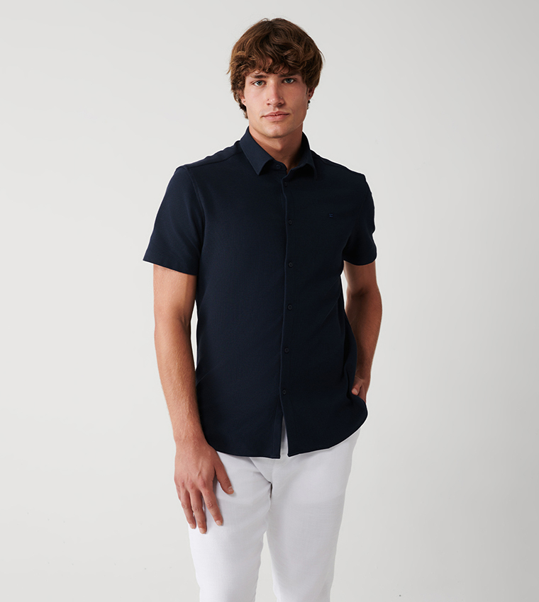 Logo Detail Short Sleeves Lycra Shirt