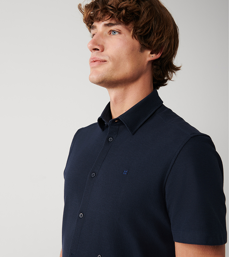 Logo Detail Short Sleeves Lycra Shirt