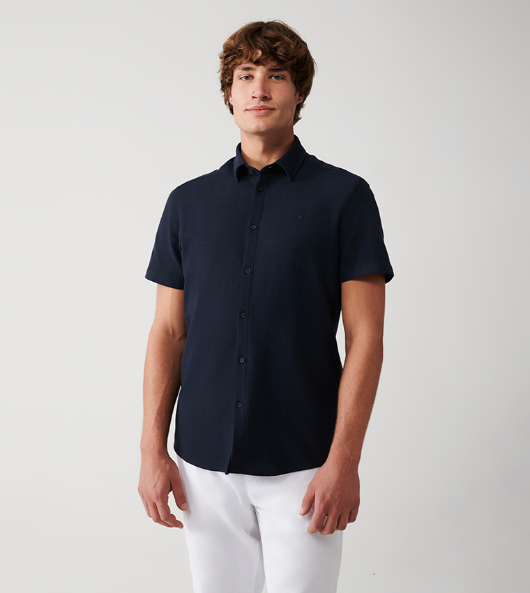 Logo Detail Short Sleeves Lycra Shirt