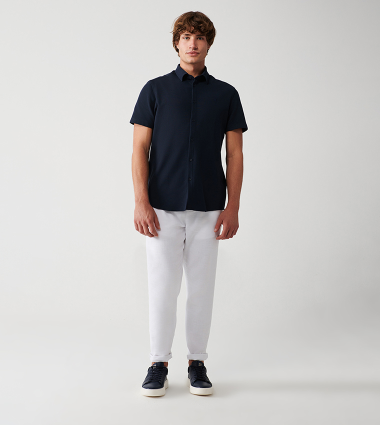 Logo Detail Short Sleeves Lycra Shirt