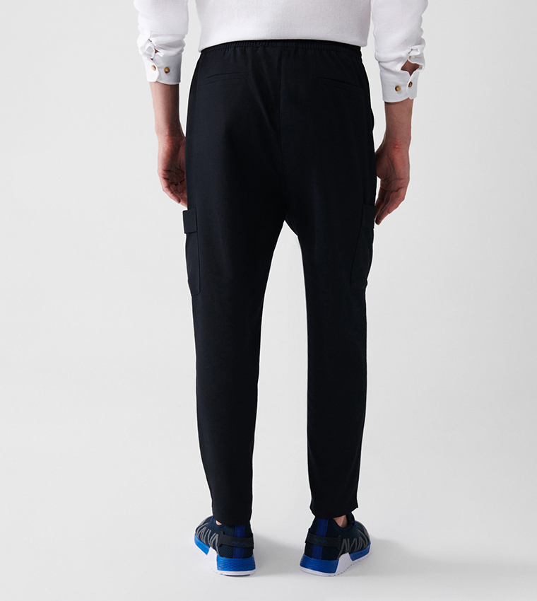 Solid Drawstring Waist Sweatpants