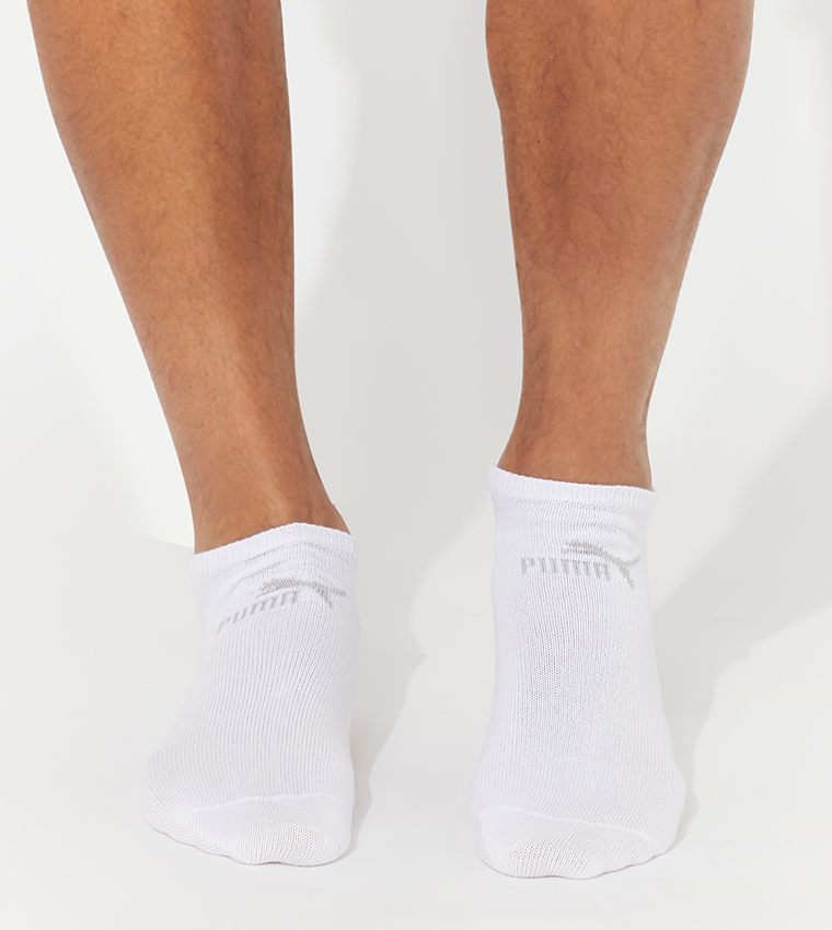  Puma Mens 2 Pair Footies Trainer Socks with Silicone Heel Grip  6-8 Unisex White : Clothing, Shoes & Jewelry