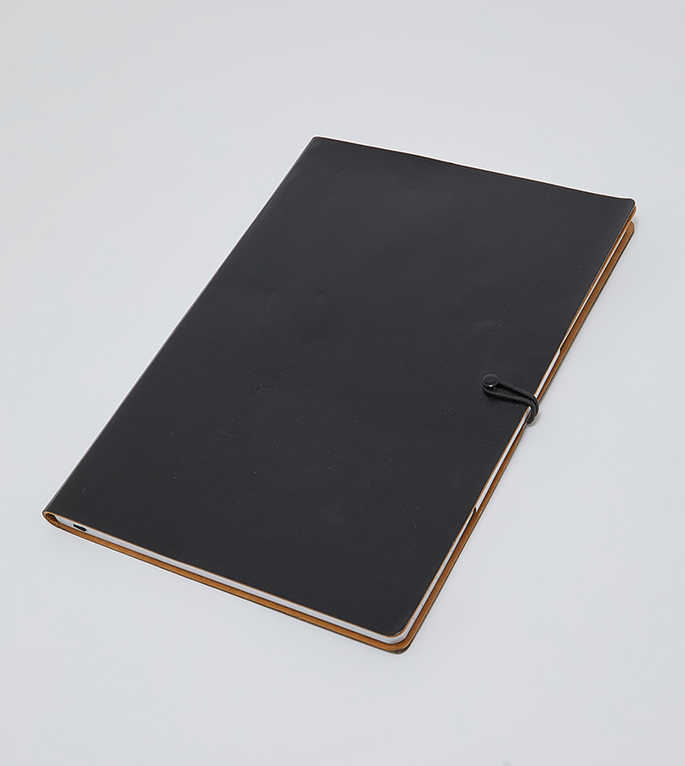 Buy Hema 18.5X25.5 Pu Black Notebook In Black 6thStreet Qatar
