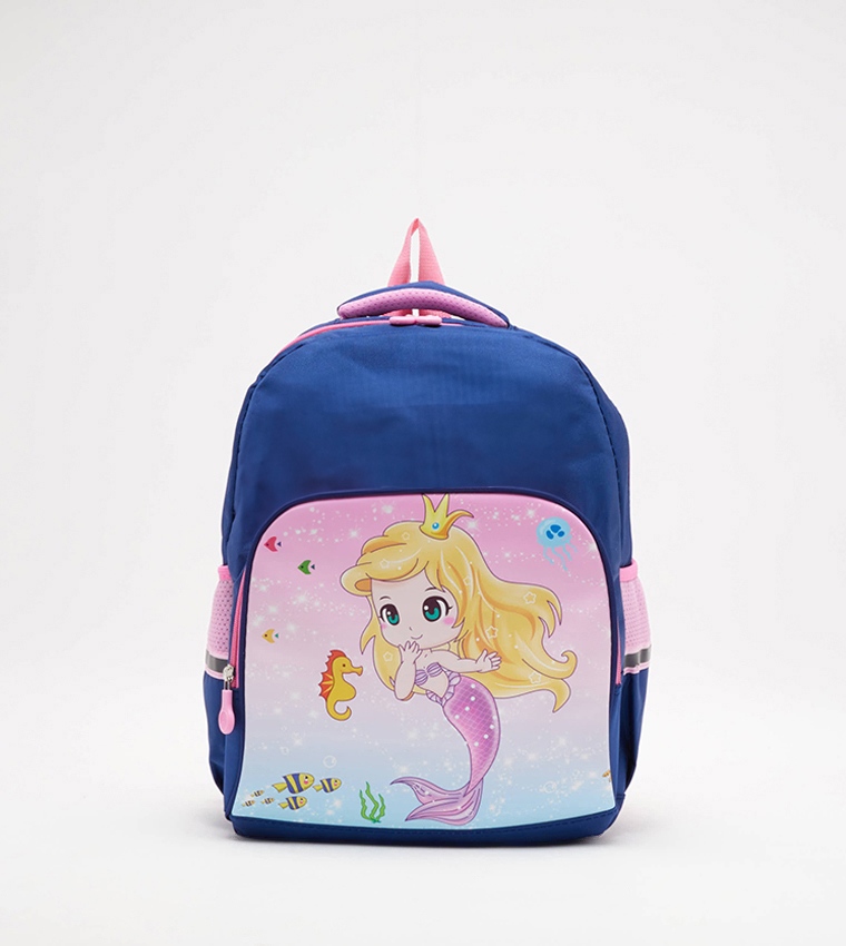 Printed Zipper School Backpack