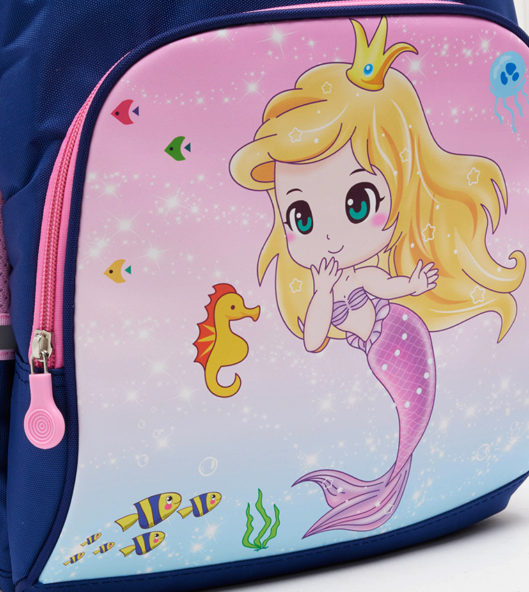 Printed Zipper School Backpack