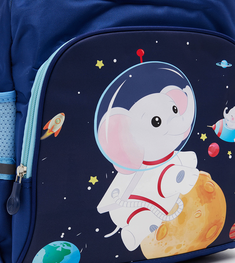 Printed Zipper School Backpack