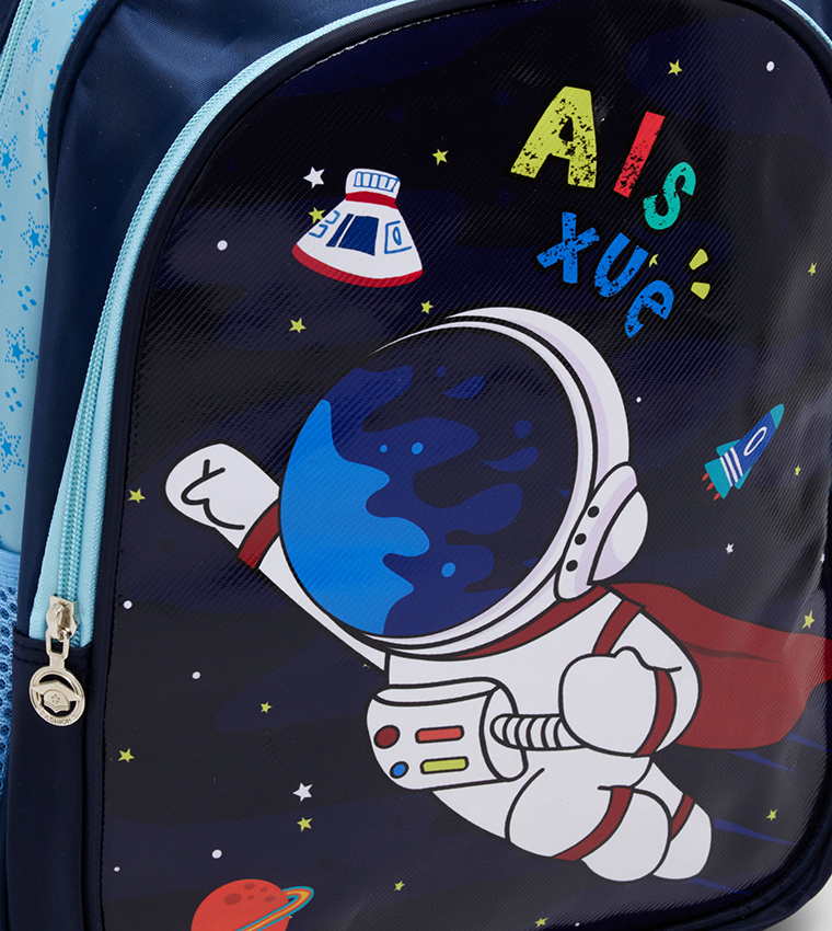 Printed Zipper School Backpack