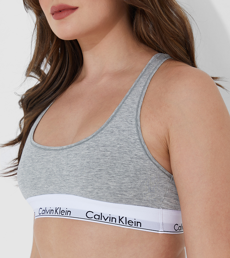 Buy Calvin Klein Cotton Bra Grey In Grey